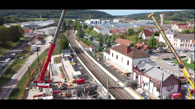 photo aérienne gare de Montbéliard